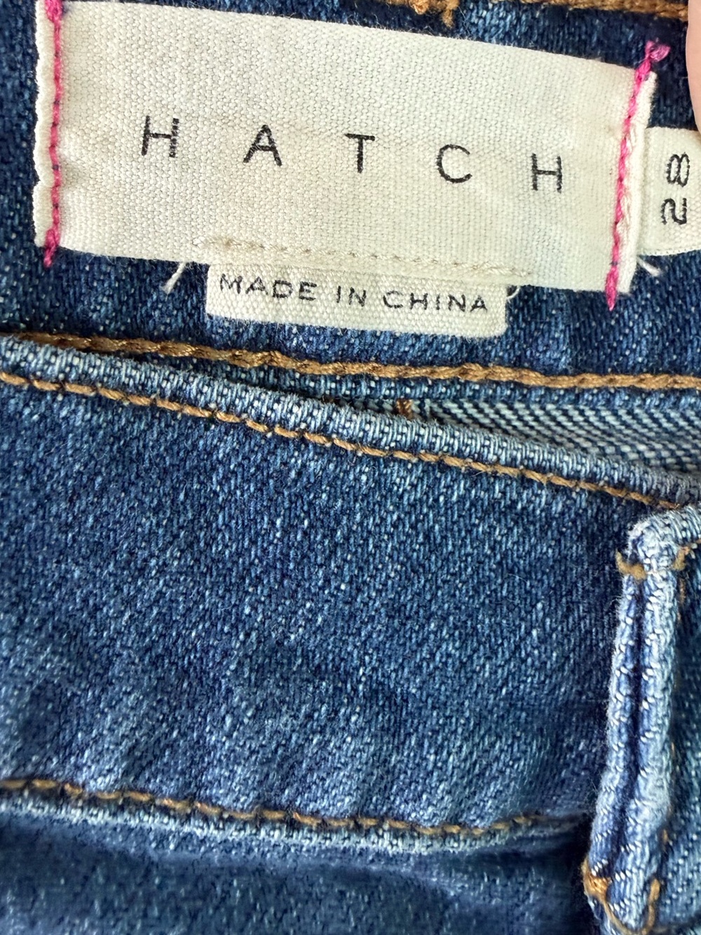 Hatch Under the Bump Crop Maternity Jean  Blue Denim Women’s Size 28 - Picture 8 of 14